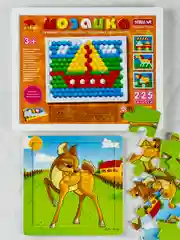 Развивающая игра Мозаика пластиковая детская пазл деревянный животные игрушки для малышей