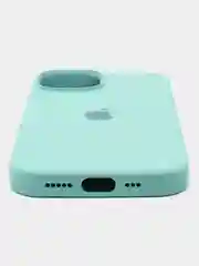 Бирюзовый apple iPhone 15 Pro Max, Айфон 15 чехол Silicone обьемный с принтом для iPhone 15 Pro max