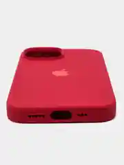 Вишнёвый apple iPhone 15 Pro Max, Айфон 15 чехол Silicone обьемный с принтом для iPhone 15 Pro max