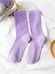 Лавандовый носки унисекс, хлопок, высокие, в рубчик