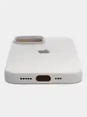 Белый apple iPhone 15 Pro Max, Айфон 15 чехол Silicone обьемный с принтом для iPhone 15 Pro max