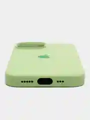 Золотистый хаки apple iPhone 15 Pro Max, Айфон 15 чехол Silicone обьемный с принтом для iPhone 15 Pro max