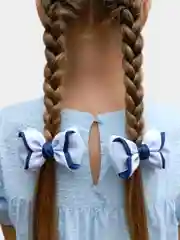 Белый бантики для волос / Резинки для волос / Школьные бантики / Зажим/ Резинки