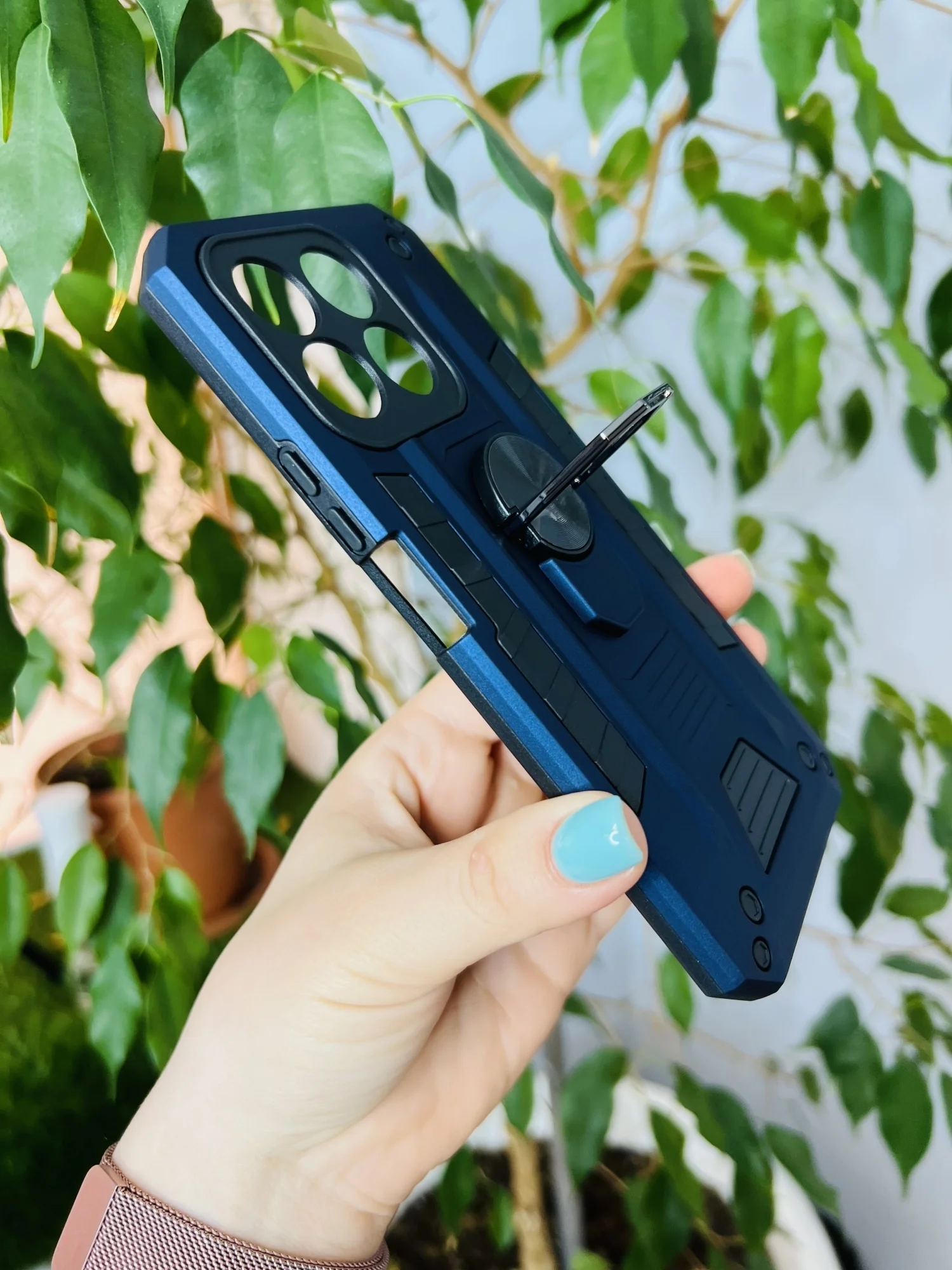 Темно-синий чехол противоударный military для Honor X8B / Хонор Х8В