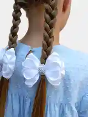 Белый бантики для волос / Резинки / Школьные бантики / Зажим для волос / Зажим