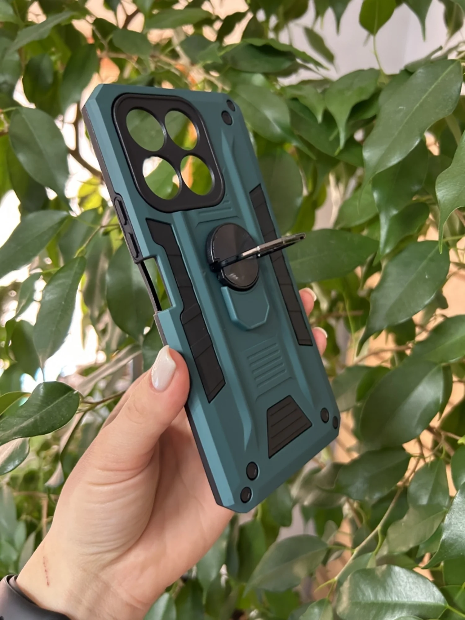 Тёмно-зелёный чехол противоударный military для Honor X8A / Хонор Х8А