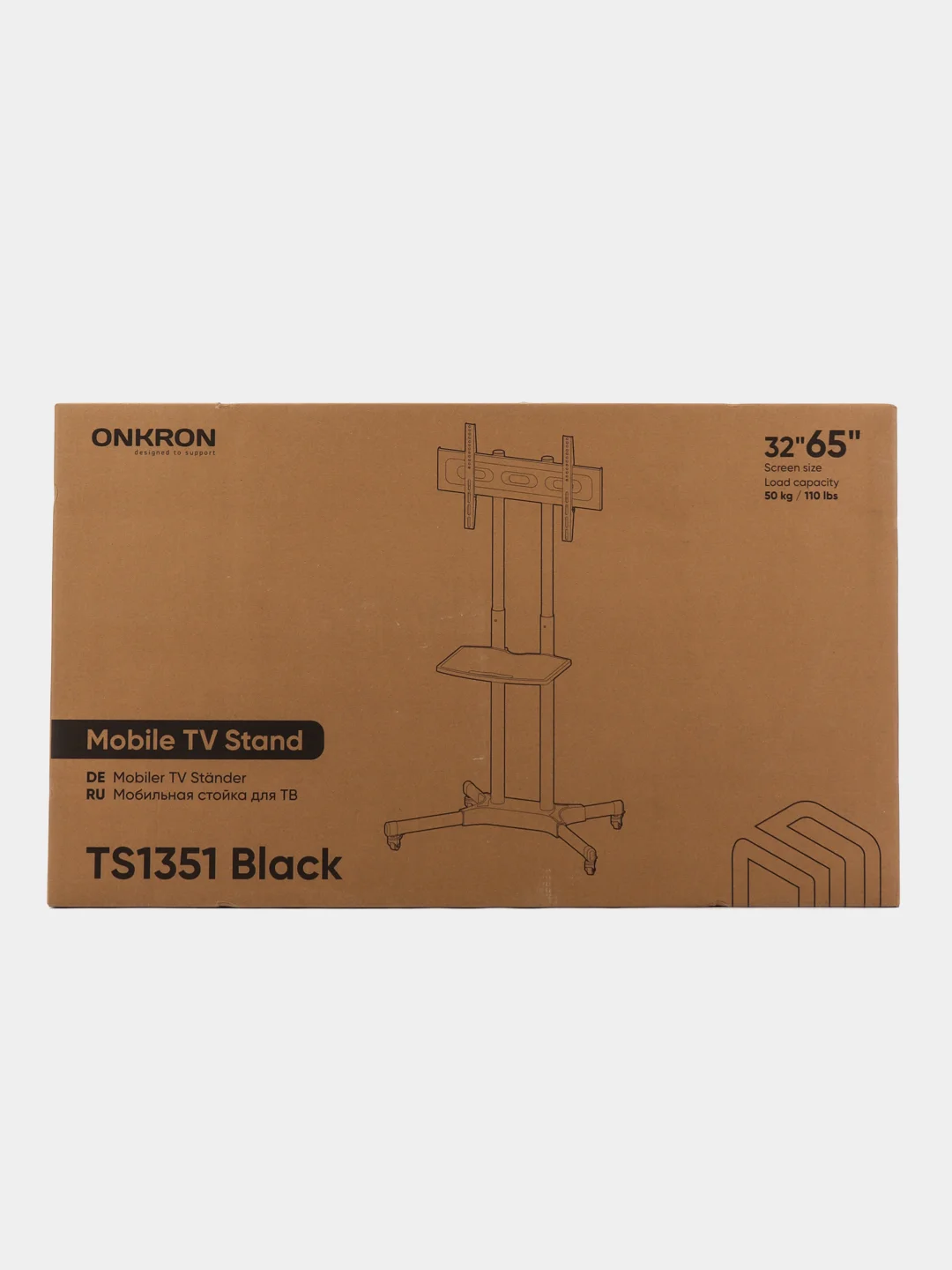 Черный cтойка для телевизора 32"-65" ONKRON TS1351 напольная, до 45 кг
