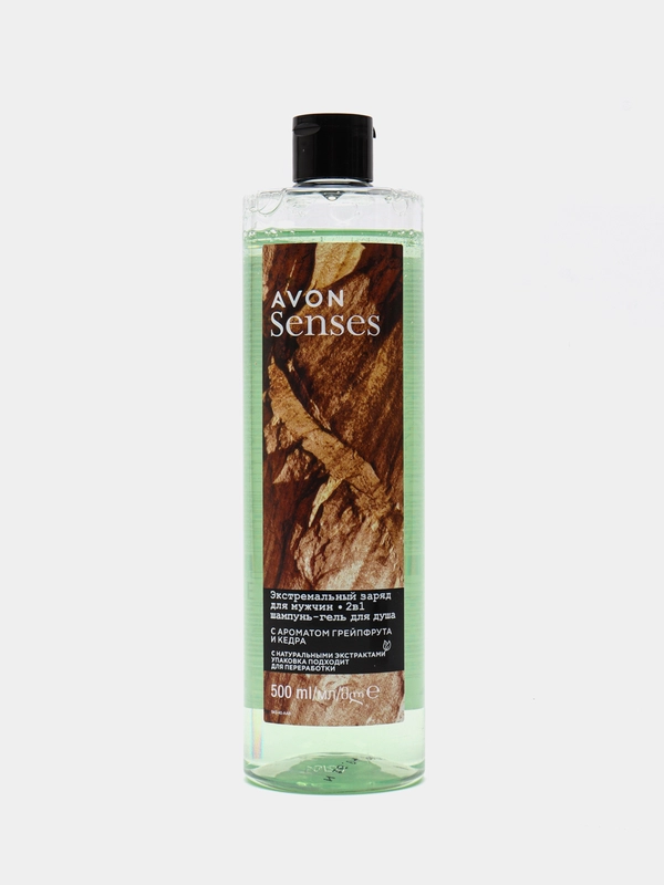 Шампунь-гель для душа для мужчин "Экстремальный заряд", 500 мл / Avon Senses