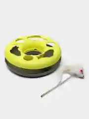 Желтый интерактивная игрушка для кошек "Трек с шариком и мышкой"