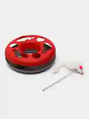Зеленый интерактивная игрушка для кошек "Трек с шариком и мышкой"