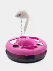 Розовый интерактивная игрушка для кошек "Трек с шариком и мышкой"