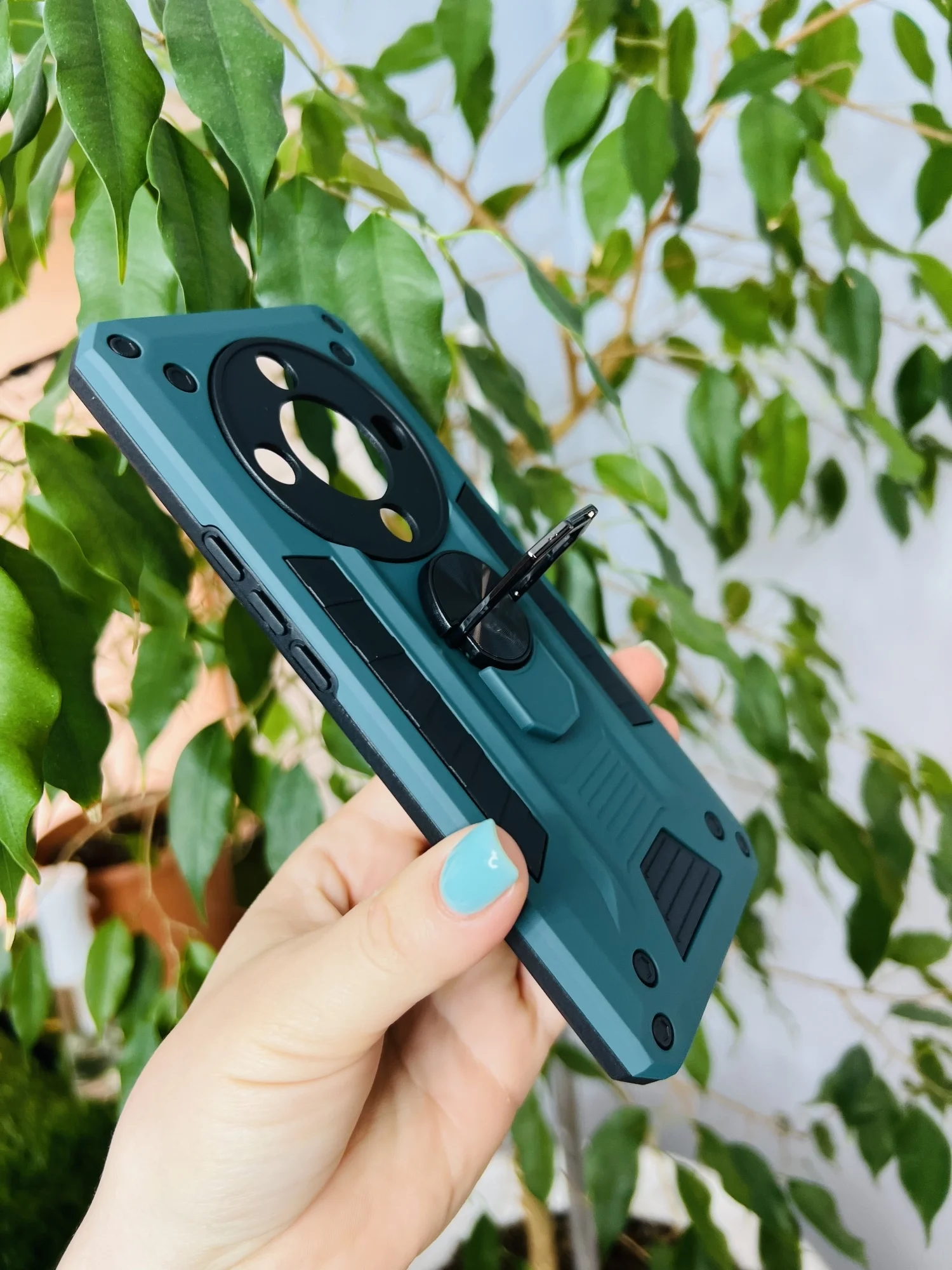 Тёмно-зелёный чехол противоударный military для Honor X9B / Хонор Х9В