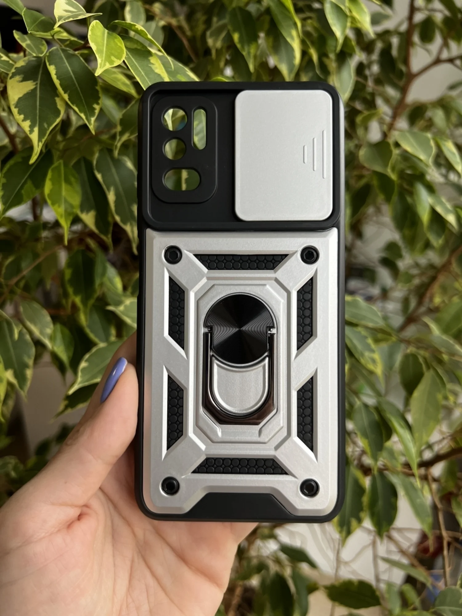 Серебряный чехол противоударный armors для Xiaomi Redmi Note 10 5G и Poco M3 Pro и Redmi Note 10T