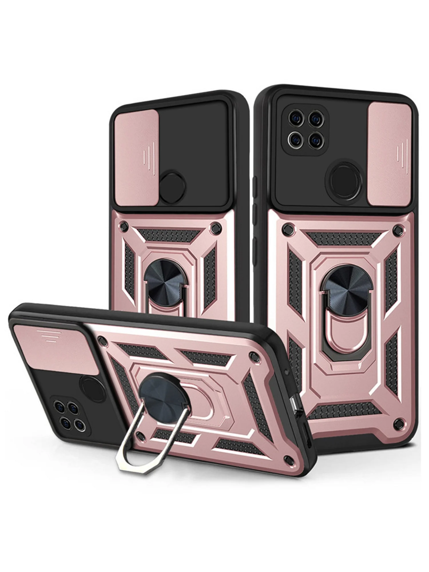 Розовый чехол противоударный armors для Xiaomi Redmi 9C и 10A / Редми 9С и 10А с защитой камеры