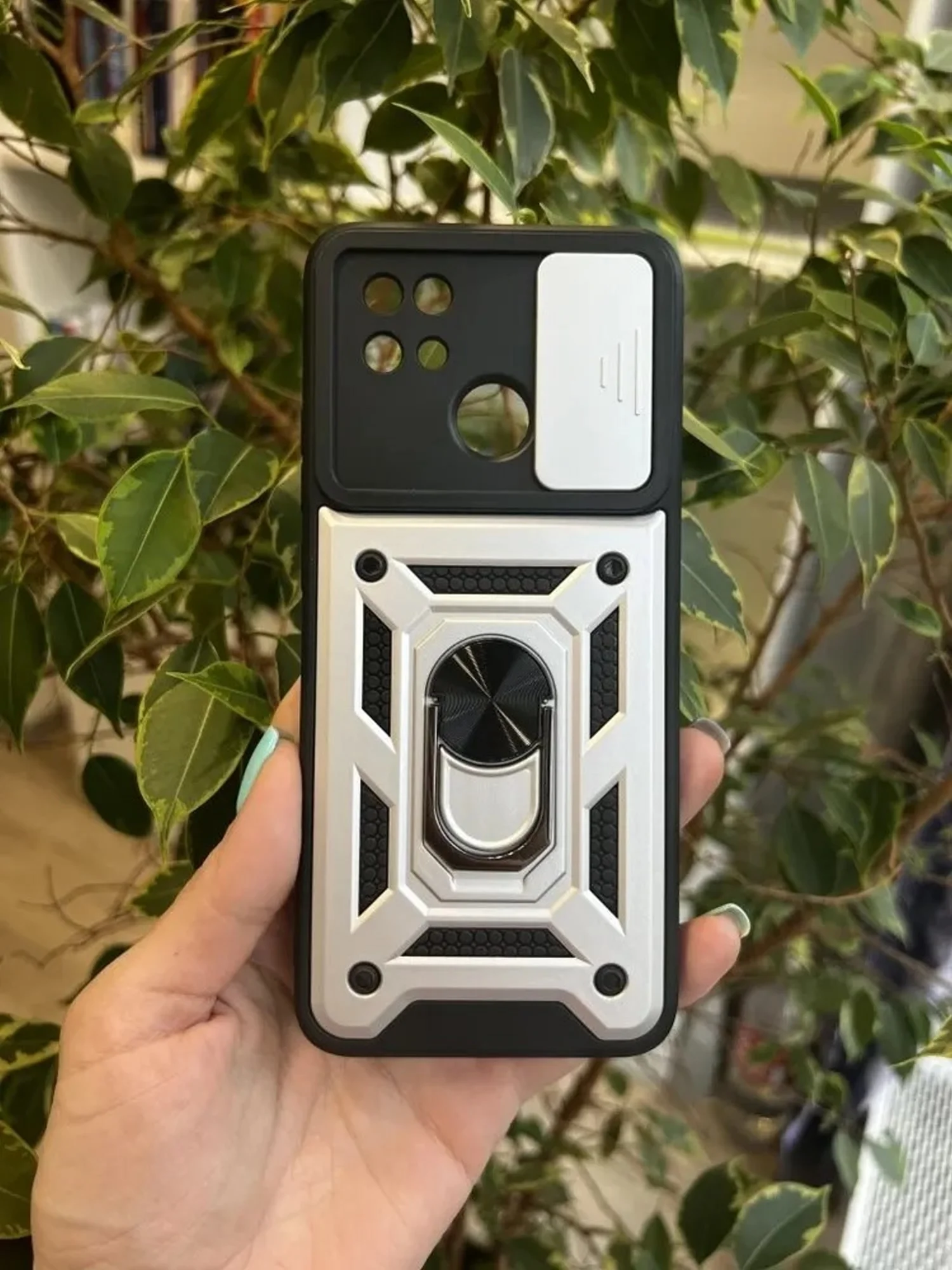 Серебряный чехол противоударный armors для Xiaomi Redmi 9C и 10A / Редми 9С и 10А с защитой камеры