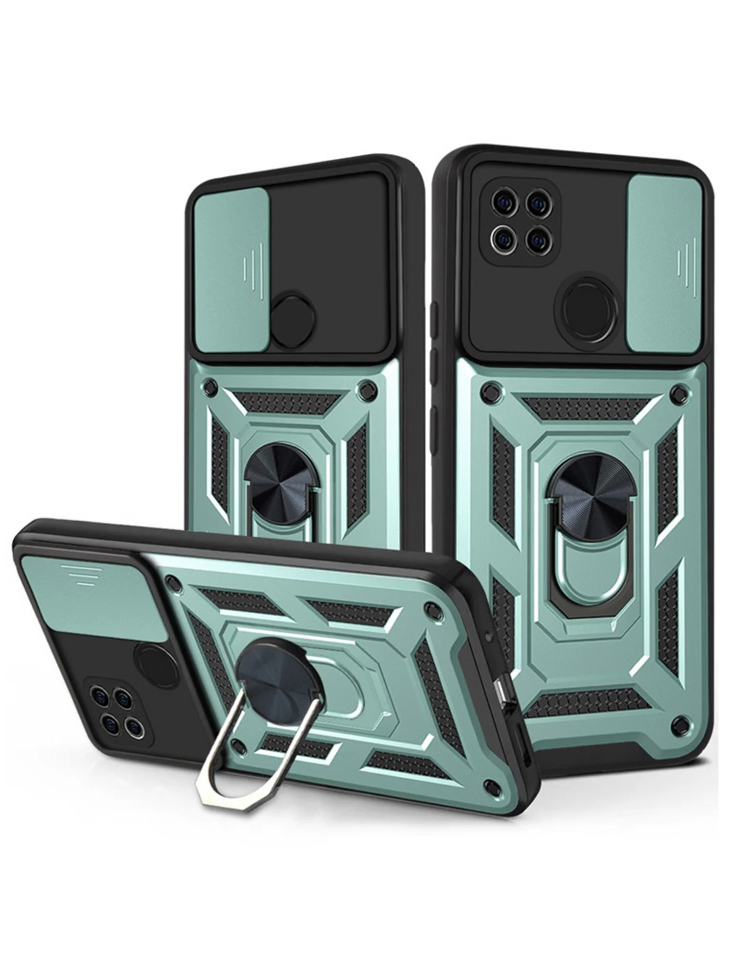 Зеленый чехол противоударный armors для Xiaomi Redmi 9C и 10A / Редми 9С и 10А с защитой камеры
