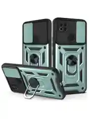 Зеленый чехол противоударный armors для Xiaomi Redmi 9C и 10A / Редми 9С и 10А с защитой камеры
