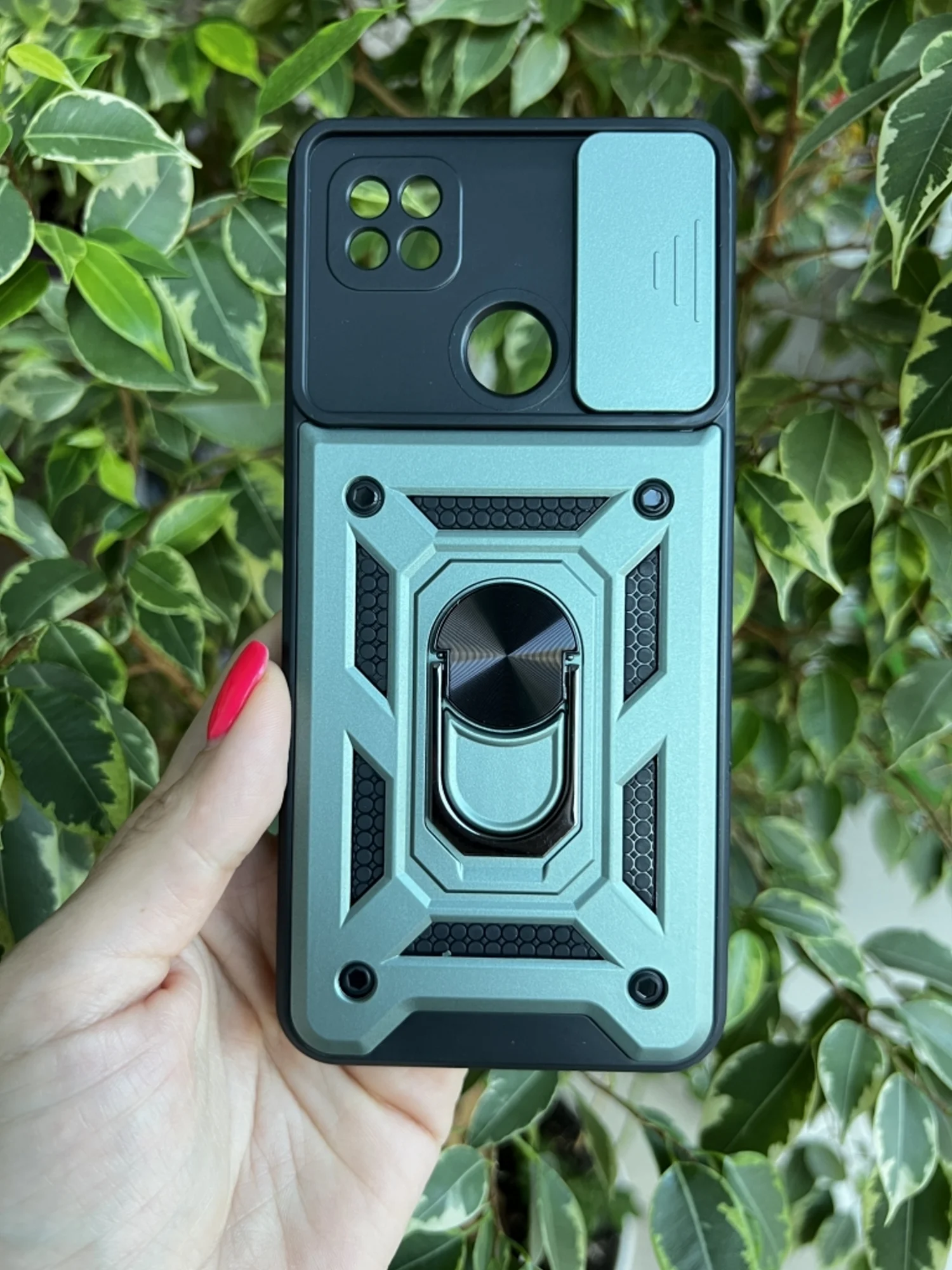 Зеленый чехол противоударный armors для Xiaomi Redmi 9C и 10A / Редми 9С и 10А с защитой камеры