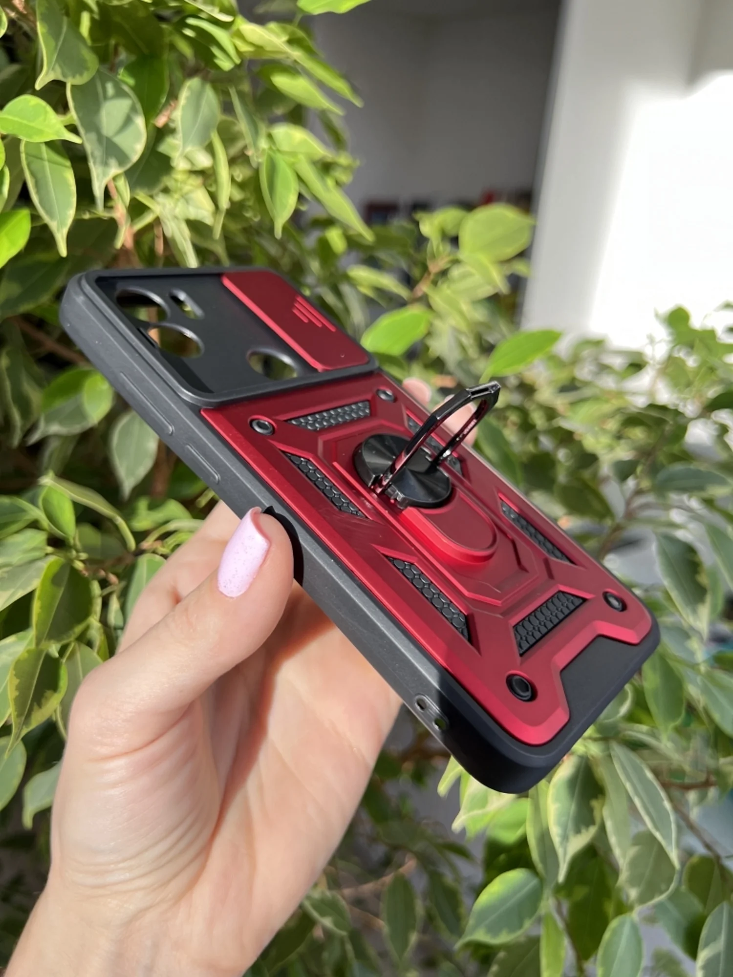 Красный чехол противоударный armors для Xiaomi Redmi A1+ и A2+ и Poco C51 с защитой камеры