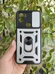 Серебряный чехол противоударный armors для Xiaomi Redmi A1+ и A2+ и Poco C51 с защитой камеры