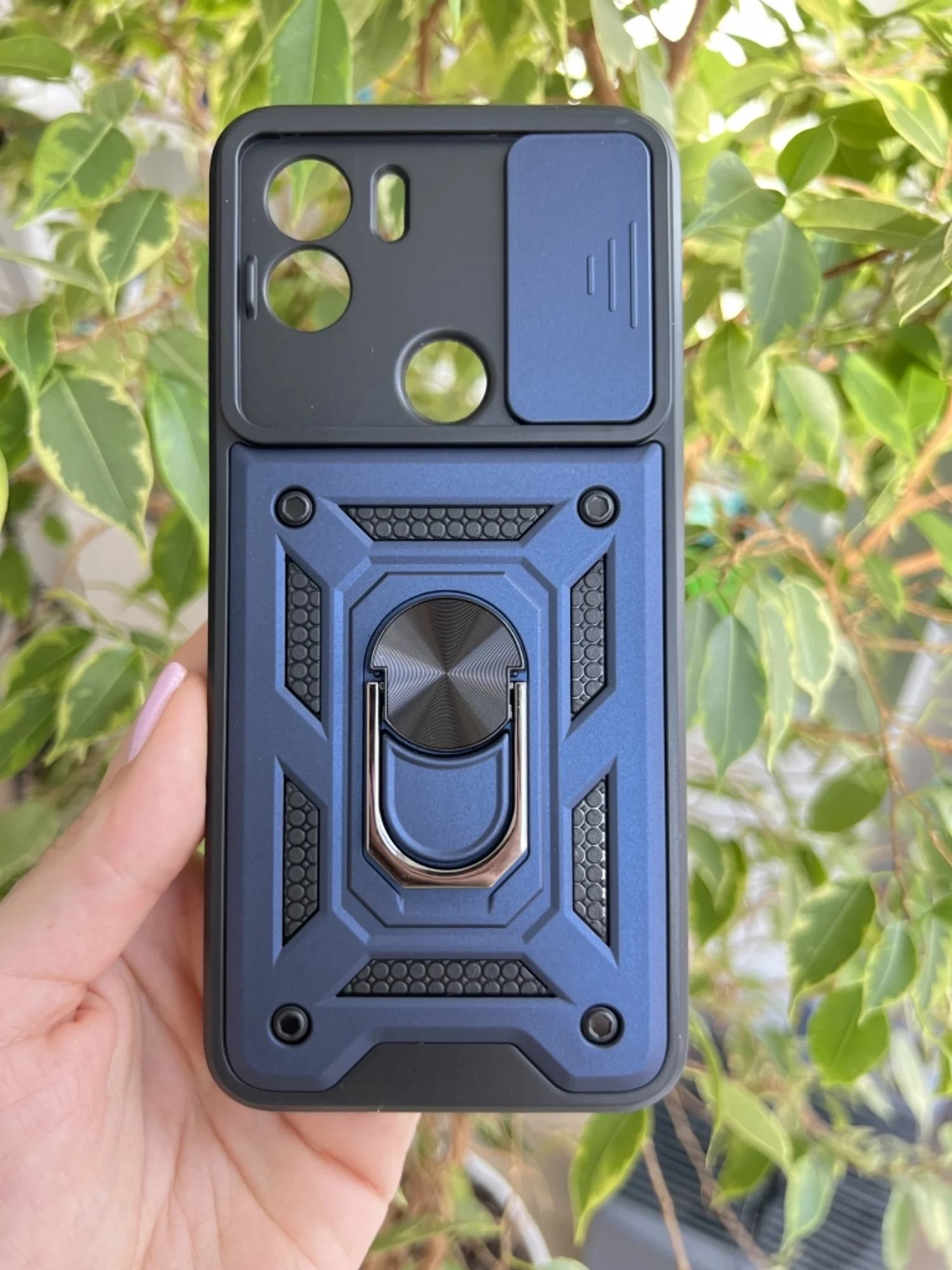 Темно-синий чехол противоударный armors для Xiaomi Redmi A1+ и A2+ и Poco C51 с защитой камеры