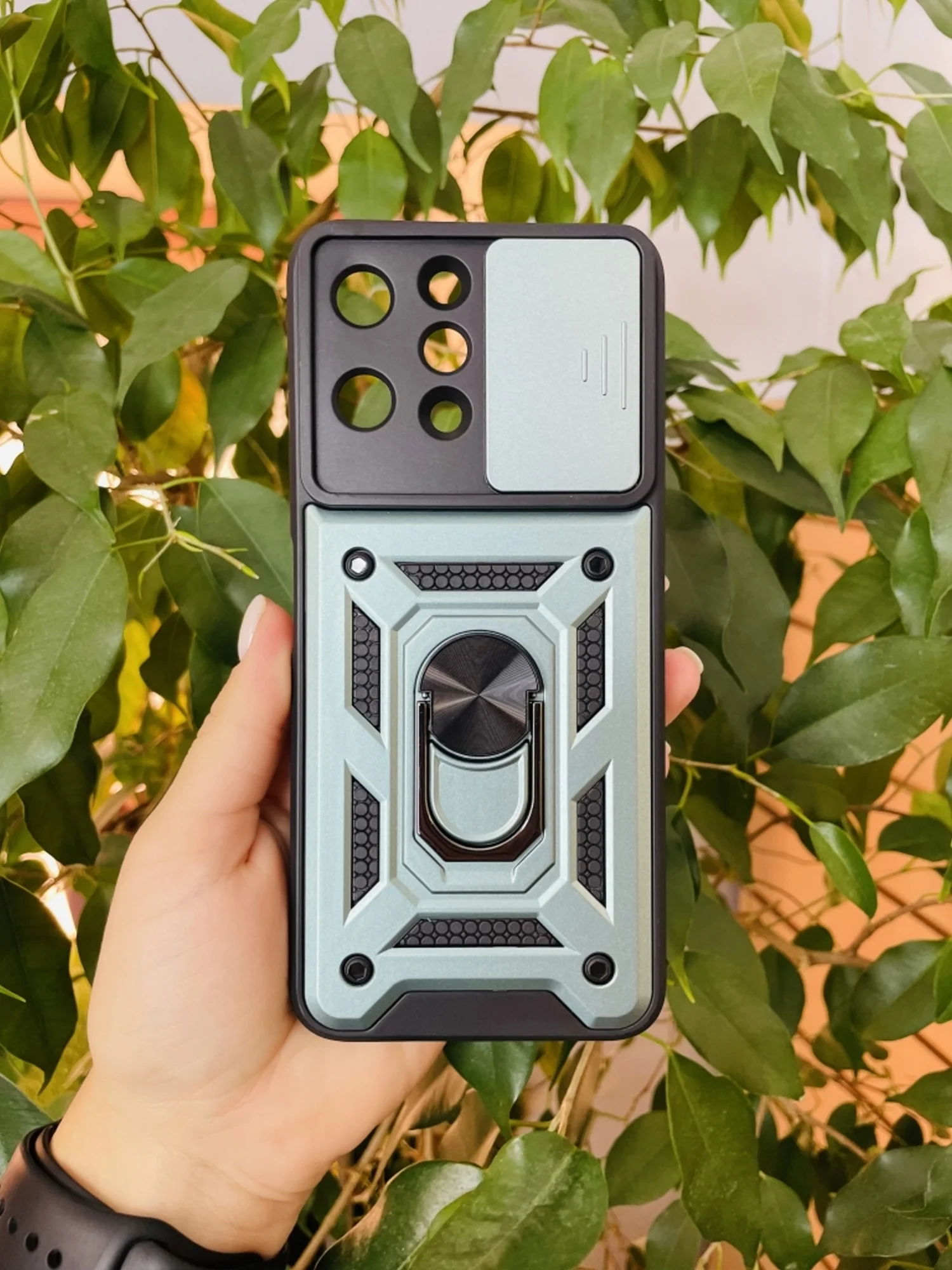 Зеленый чехол противоударный armors для Xiaomi Redmi 12 4G / Редми 12 4G с защитой камеры
