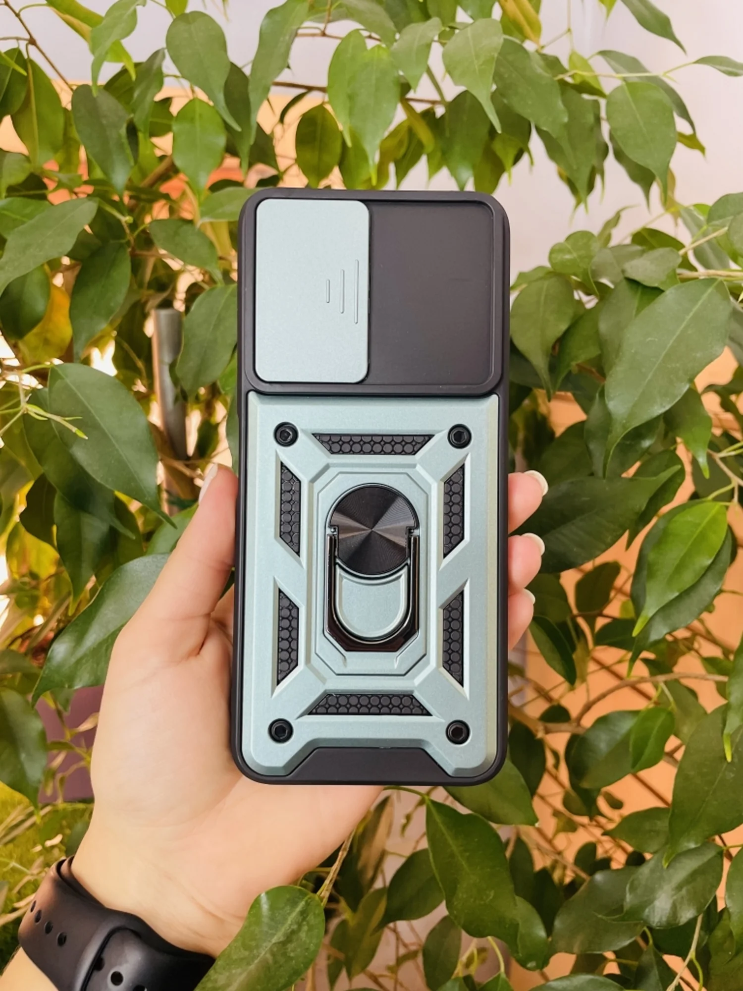 Зеленый чехол противоударный armors для Xiaomi Redmi 12 4G / Редми 12 4G с защитой камеры