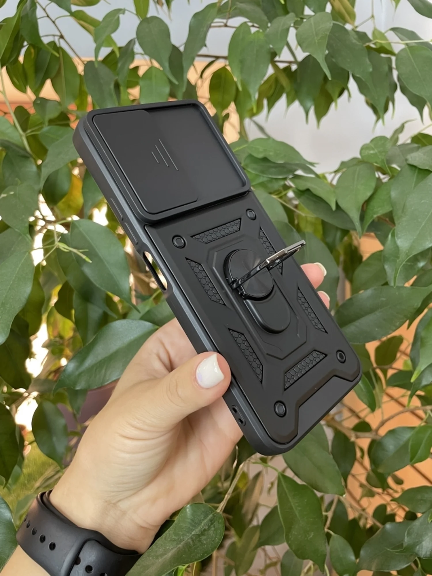 Черный чехол противоударный armors для Xiaomi Redmi 12 4G / Редми 12 4G с защитой камеры