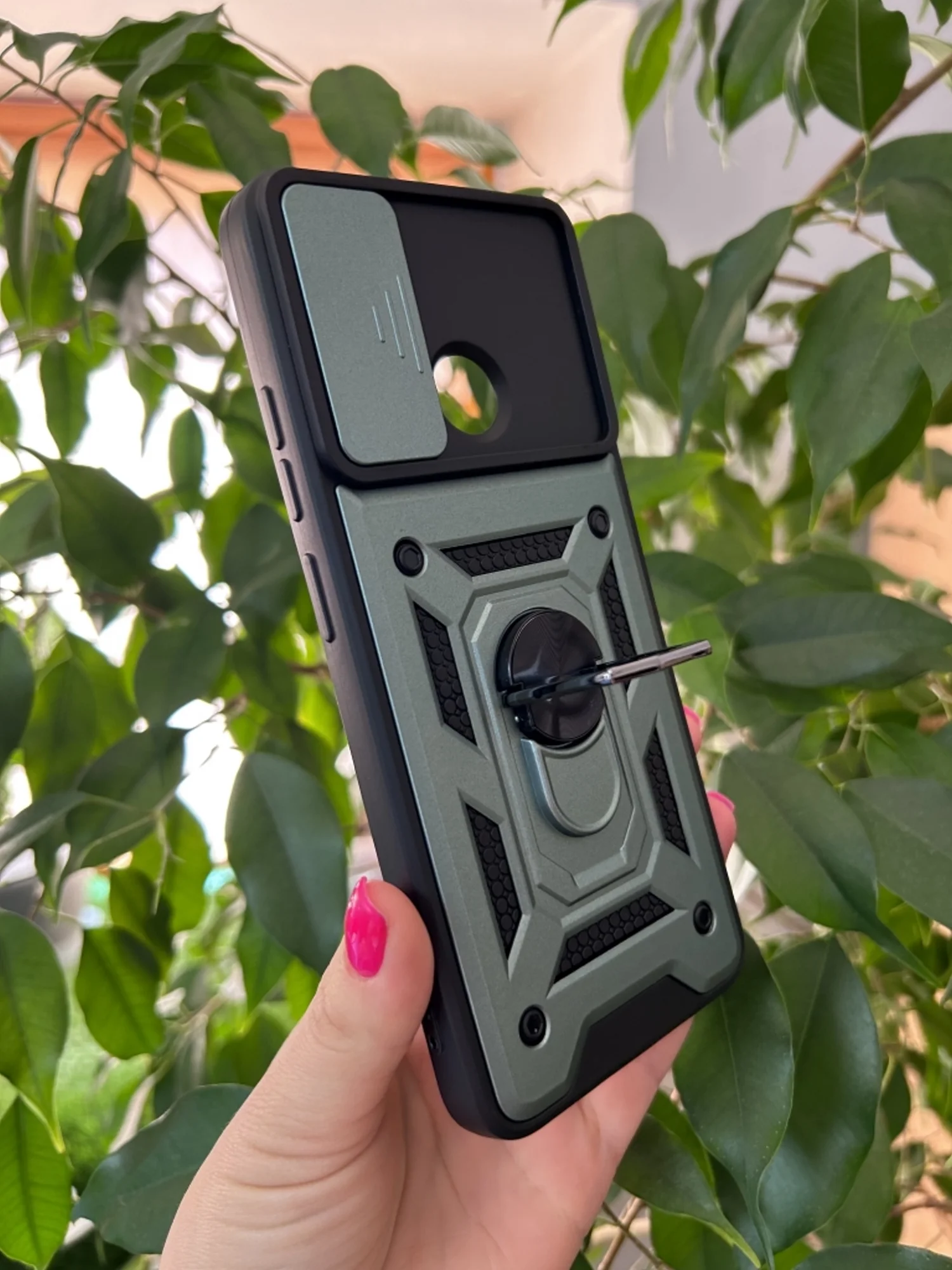 Зеленый чехол противоударный armors для Xiaomi Redmi 12C / Редми 12С с защитой камеры