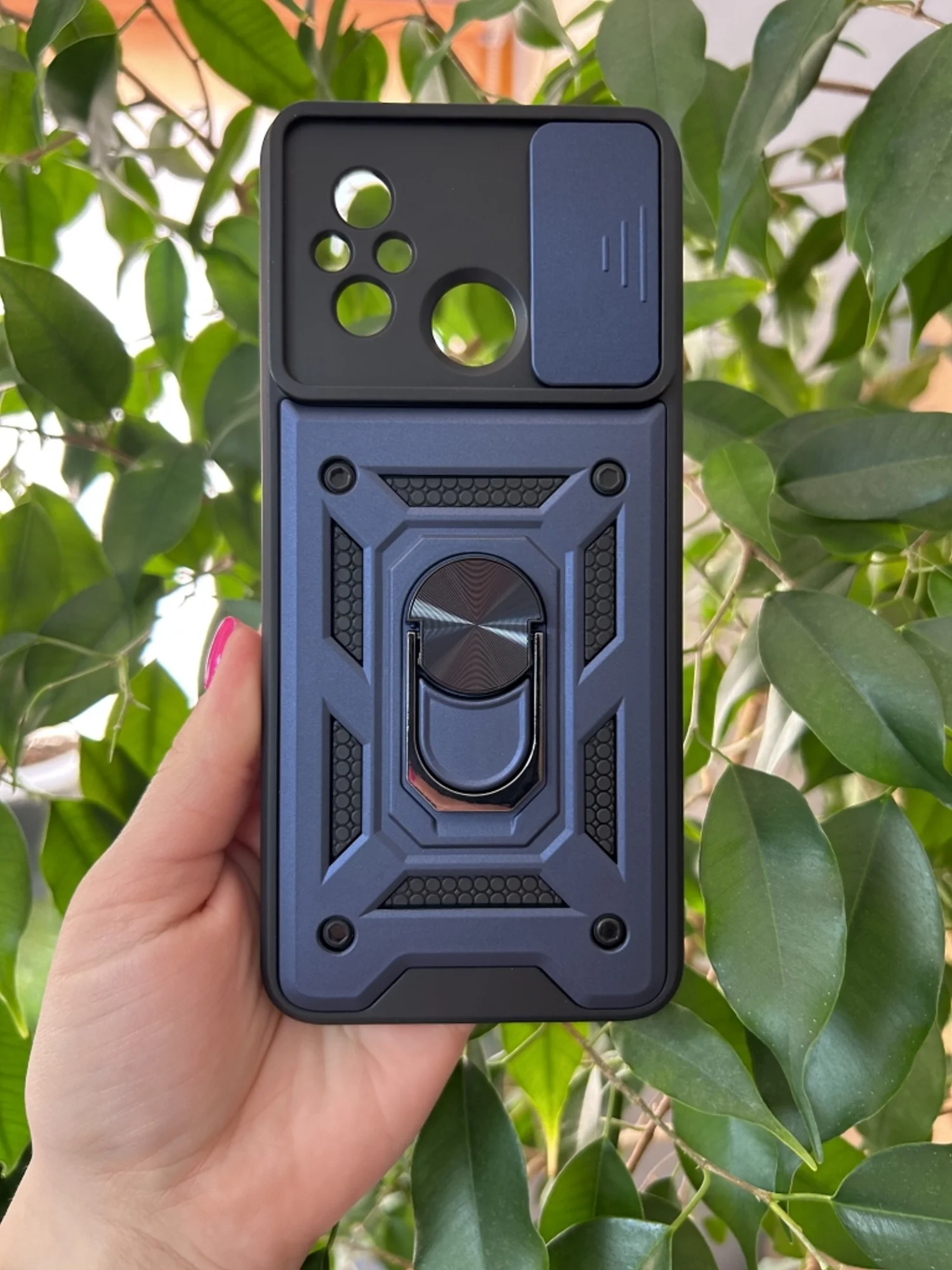 Темно-синий чехол противоударный armors для Xiaomi Redmi 12C / Редми 12С с защитой камеры