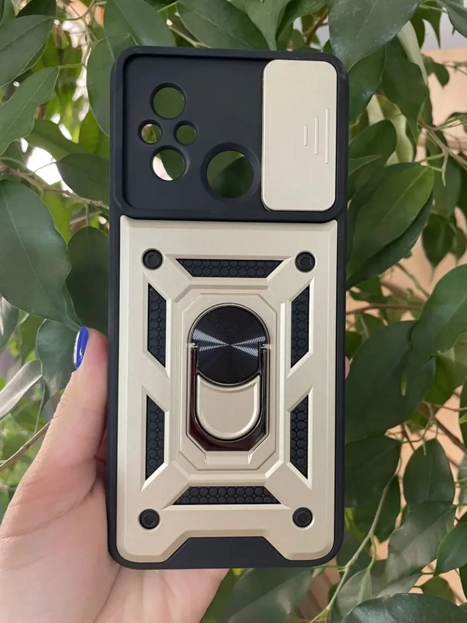 Золотой чехол противоударный armors для Xiaomi Redmi 12C / Редми 12С с защитой камеры