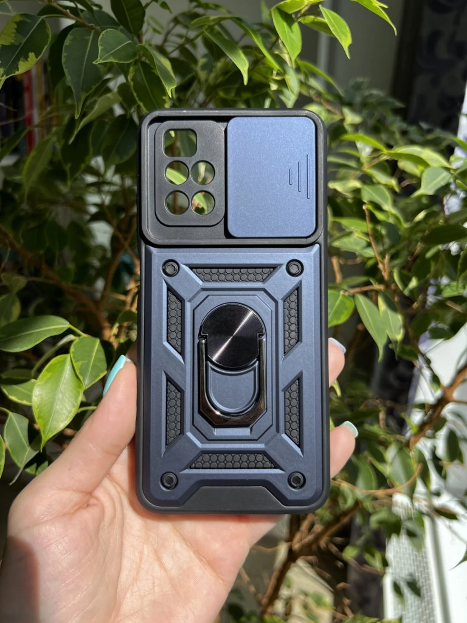 Темно-синий чехол противоударный armors для Xiaomi Redmi 10 / Редми 10 с защитой камеры