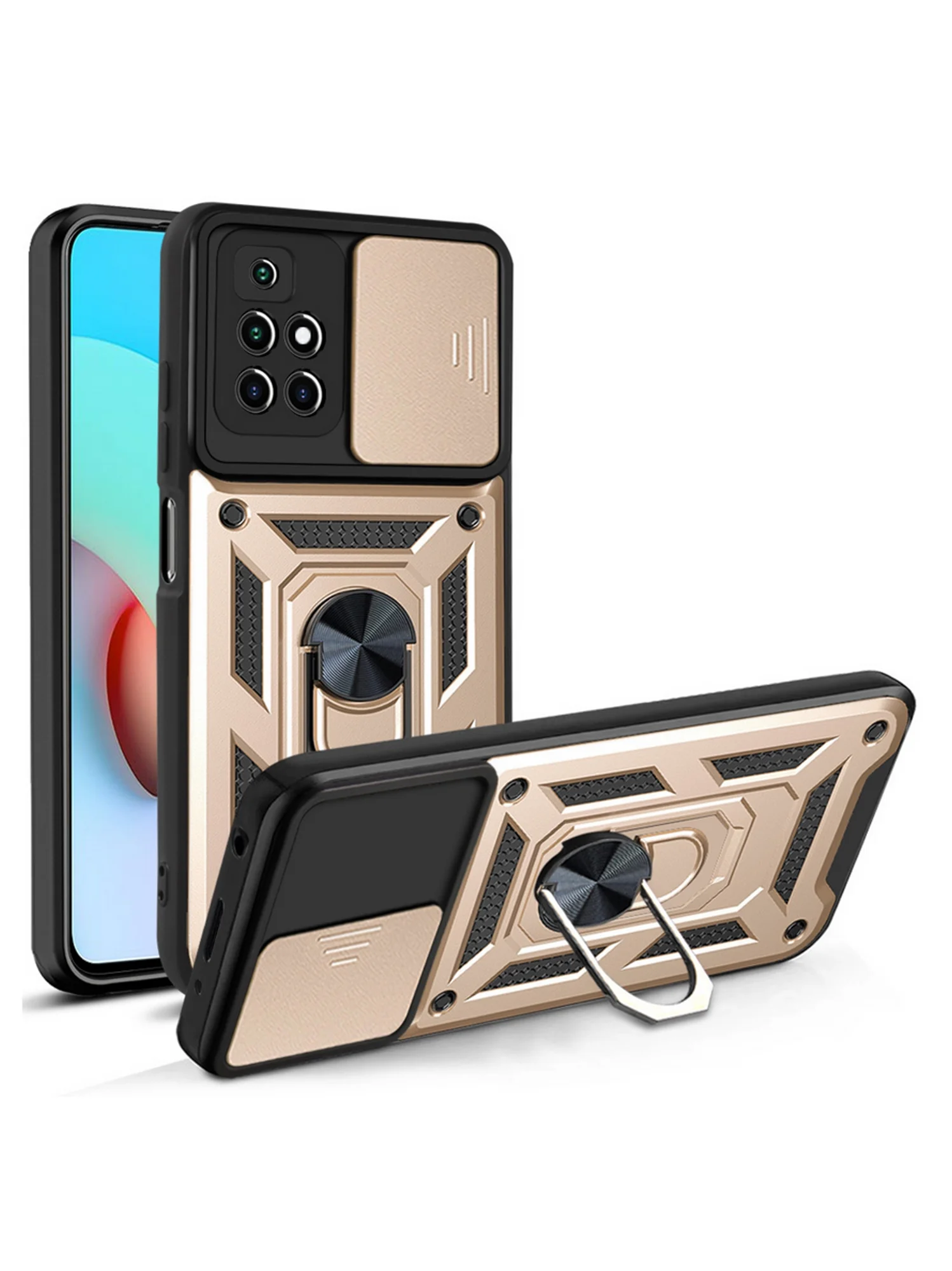 Золотой чехол противоударный armors для Xiaomi Redmi 10 / Редми 10 с защитой камеры