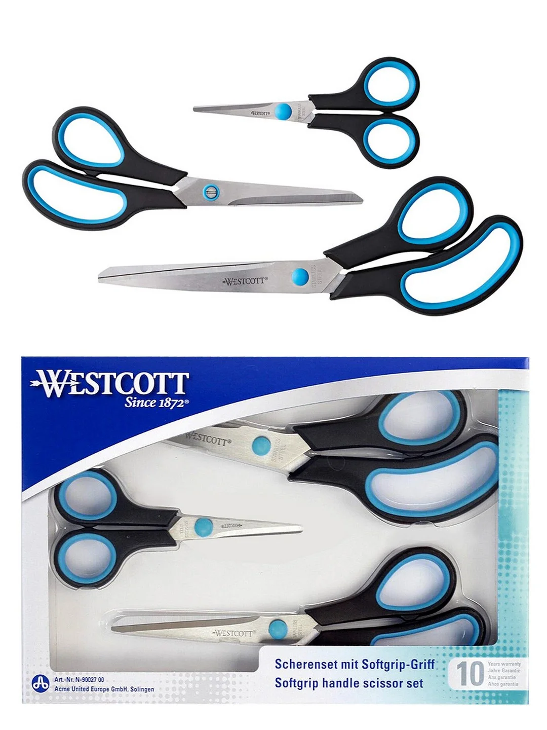 Ножницы для рукоделия  Westcott Easy Grip универсальные 3 шт