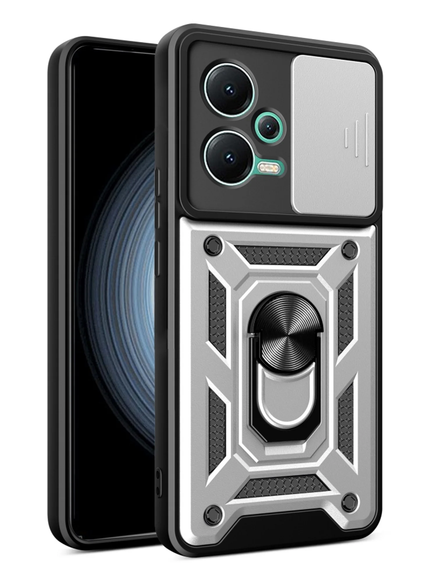 Серебряный чехол противоударный armors для Xiaomi Poco X5 и Redmi Note 12 5G