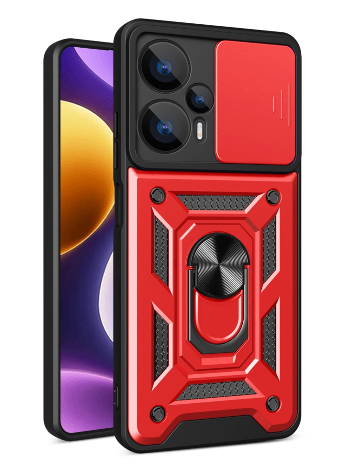 Красный чехол противоударный armors для Xiaomi Poco F5 / Поко Ф5 с защитой камеры
