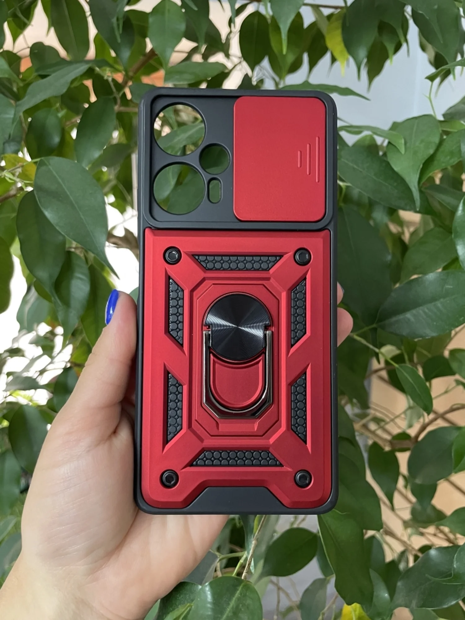 Красный чехол противоударный armors для Xiaomi Poco F5 / Поко Ф5 с защитой камеры