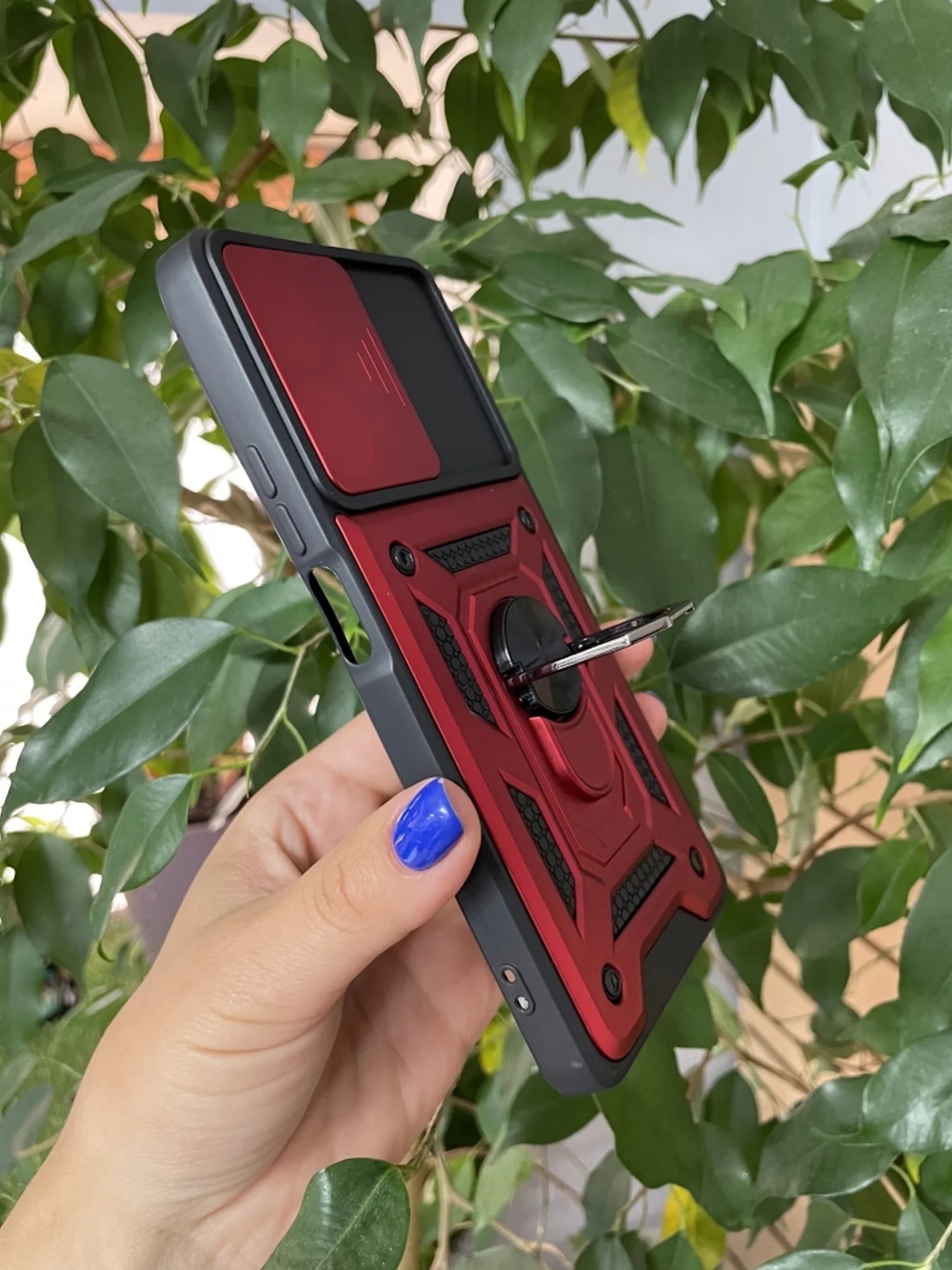 Красный чехол противоударный armors для Xiaomi Poco F5 / Поко Ф5 с защитой камеры