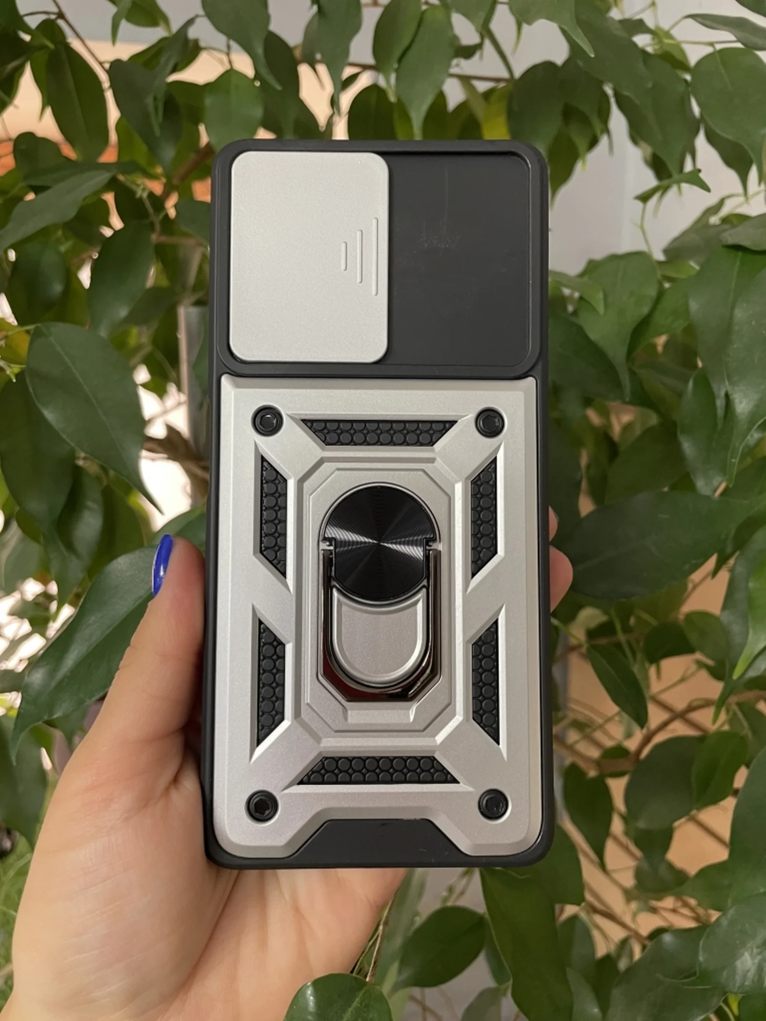 Серебряный чехол противоударный armors для Xiaomi Poco F5 / Поко Ф5 с защитой камеры