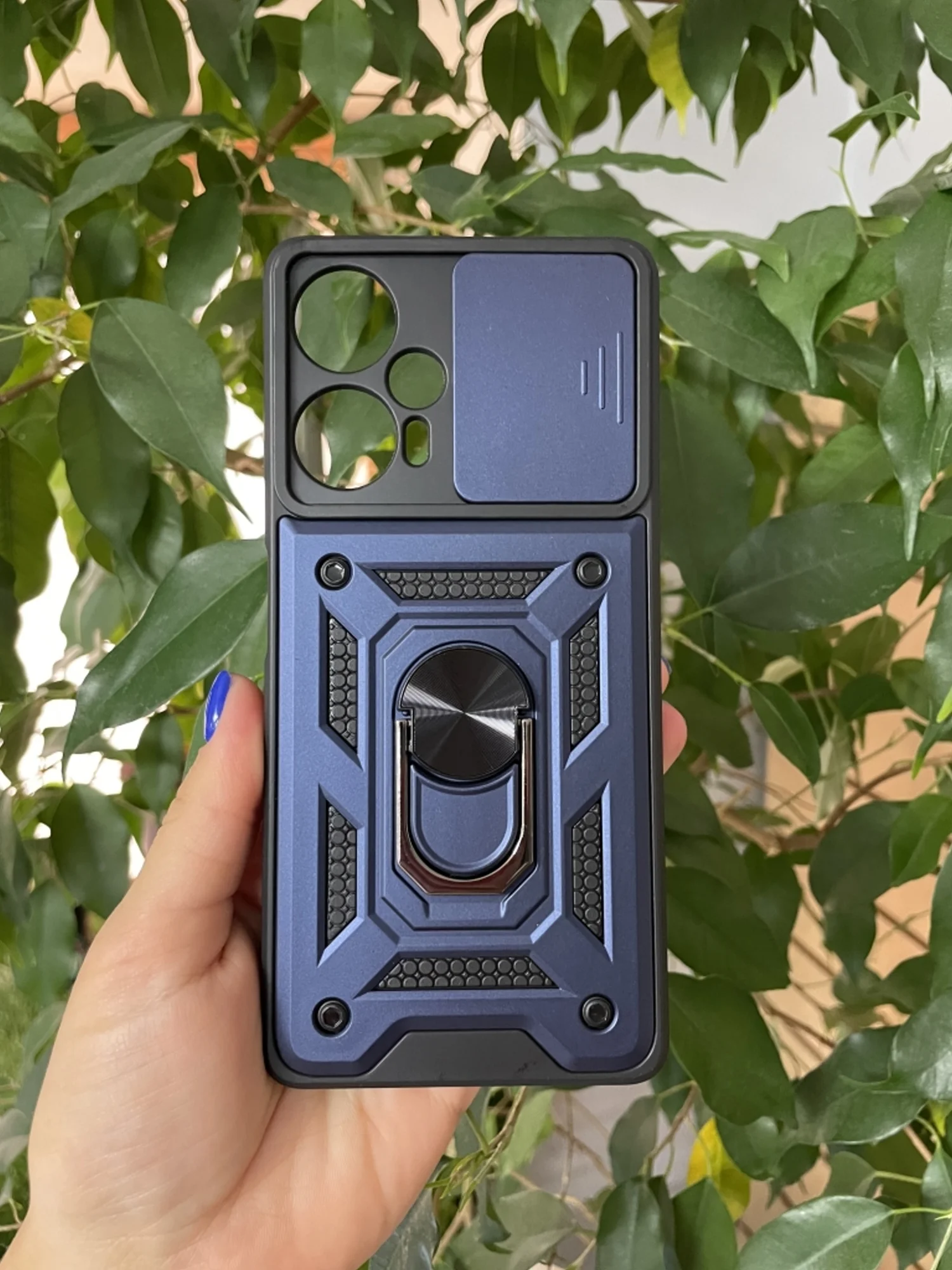 Темно-синий чехол противоударный armors для Xiaomi Poco F5 / Поко Ф5 с защитой камеры
