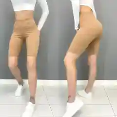 Карамельный велосипедки женские спортивные в рубчик