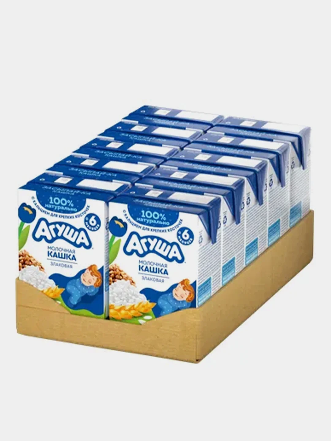 Каша жидкая Агуша Засыпай-ка, молочная, злаковая, с 6 месяцев, 10 штук по 200 гр