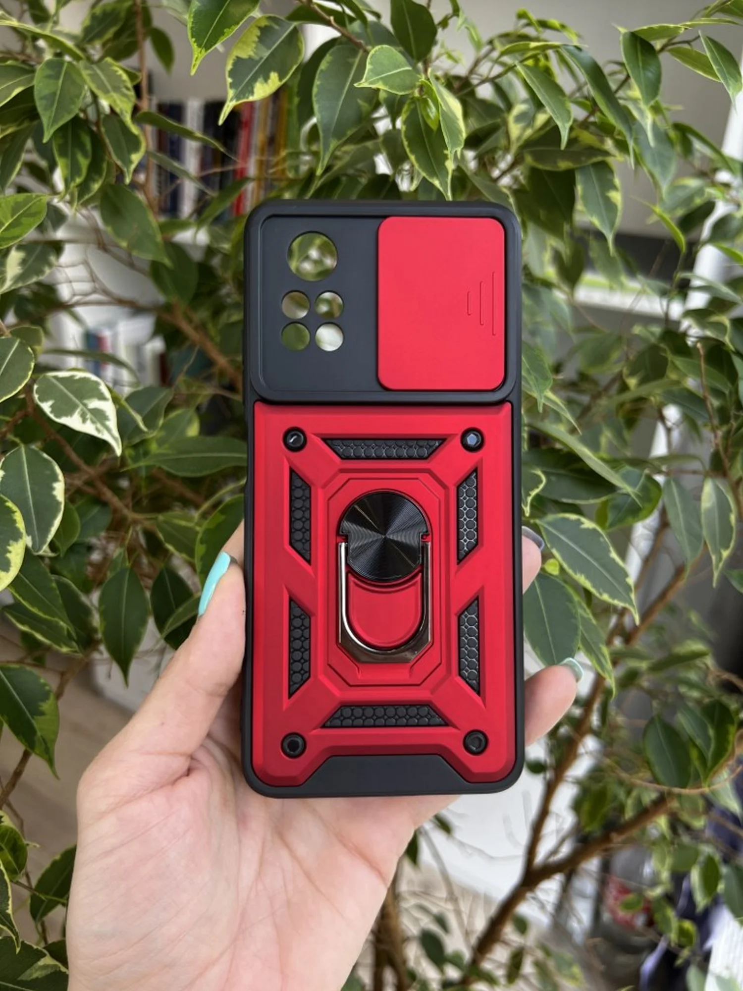 Красный чехол противоударный armors для Xiaomi Poco X4 Pro 5G / Поко Х4 Про 5G с защитой камеры