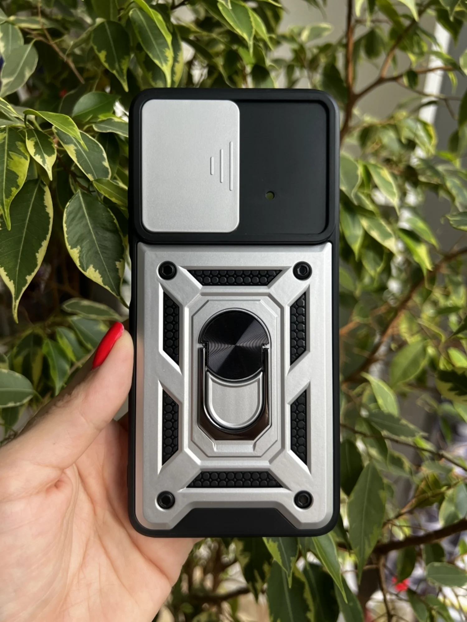 Серебряный чехол противоударный armors для Xiaomi Poco X4 Pro 5G / Поко Х4 Про 5G с защитой камеры
