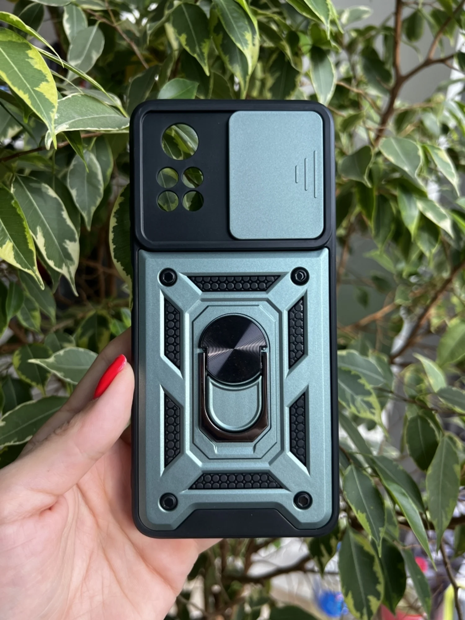 Зеленый чехол противоударный armors для Xiaomi Poco X4 Pro 5G / Поко Х4 Про 5G с защитой камеры