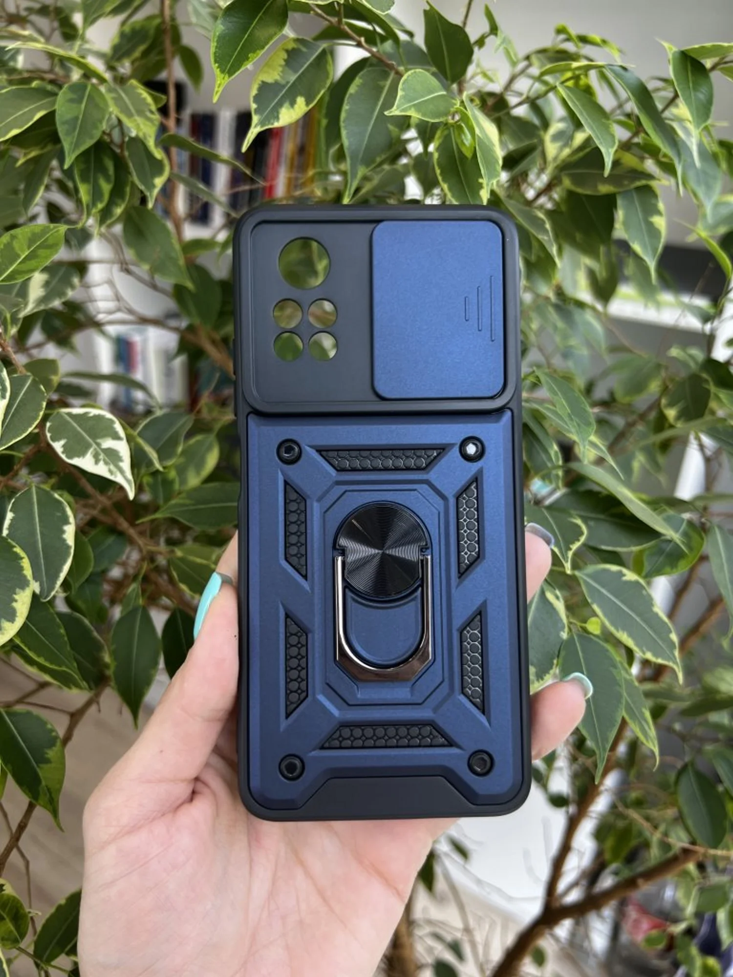 Темно-синий чехол противоударный armors для Xiaomi Poco X4 Pro 5G / Поко Х4 Про 5G с защитой камеры