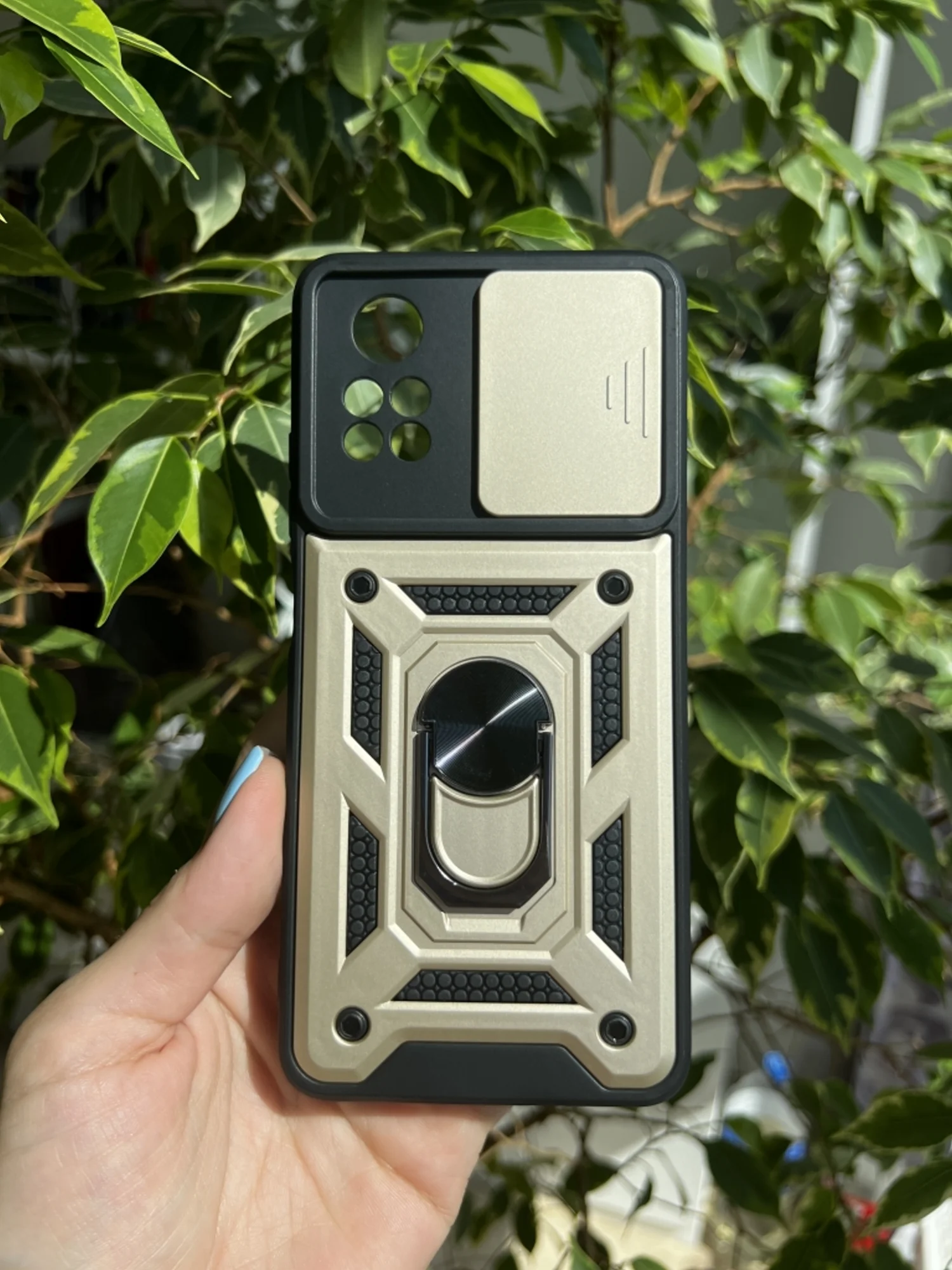 Золотой чехол противоударный armors для Xiaomi Poco X4 Pro 5G / Поко Х4 Про 5G с защитой камеры