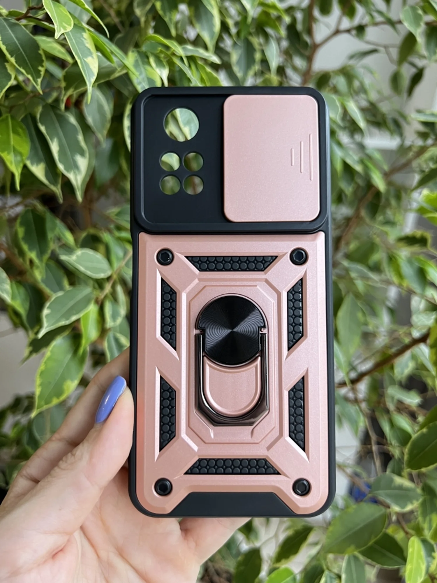 Розовый чехол противоударный armors для Xiaomi Poco M4 Pro 4G / Поко М4 Про 4G с защитой камеры