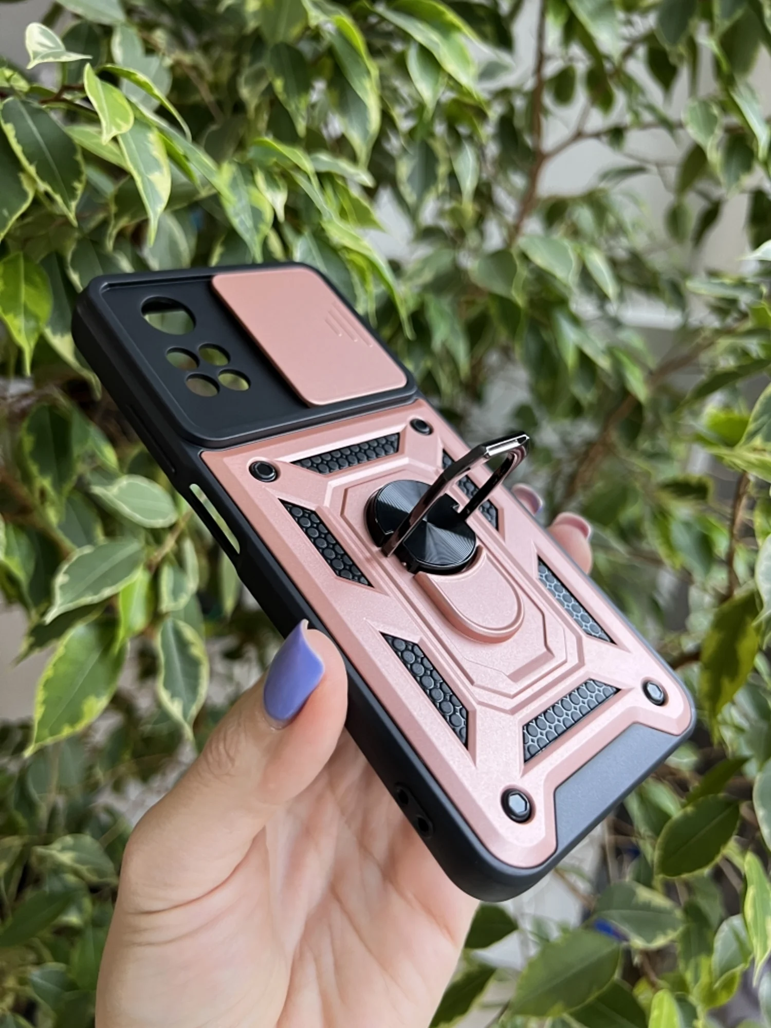 Розовый чехол противоударный armors для Xiaomi Poco M4 Pro 4G / Поко М4 Про 4G с защитой камеры