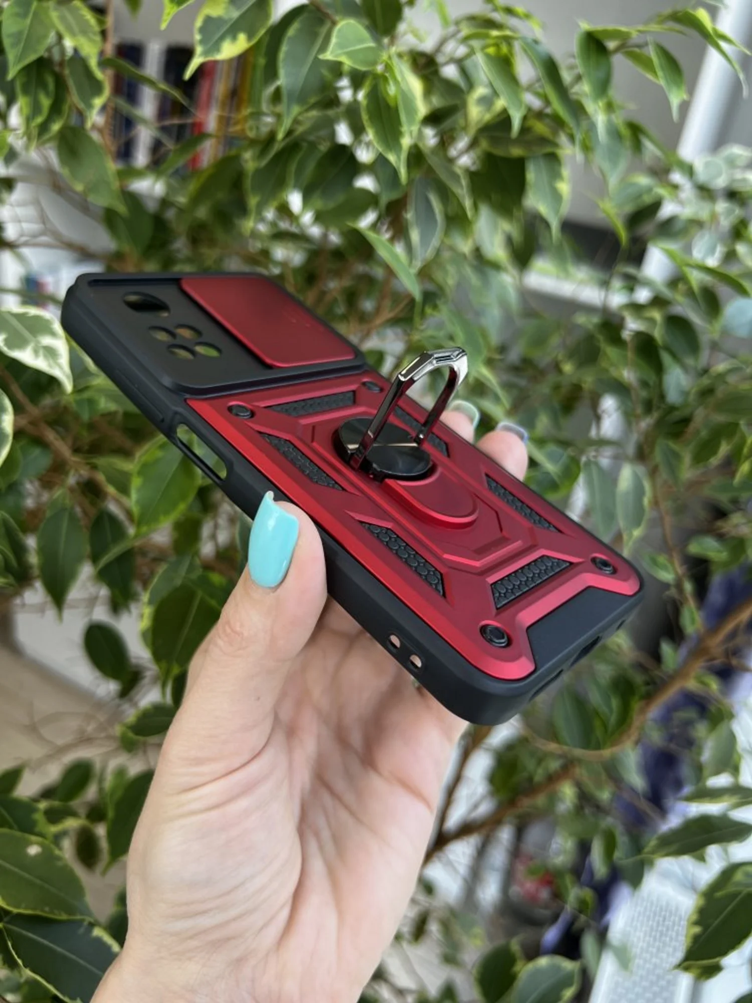 Красный чехол противоударный armors для Xiaomi Poco M4 Pro 4G / Поко М4 Про 4G с защитой камеры